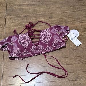 Elegant Women's Purple Patterned Bikini Top